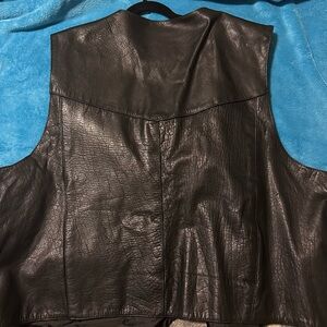 Men's Black Leather Vest